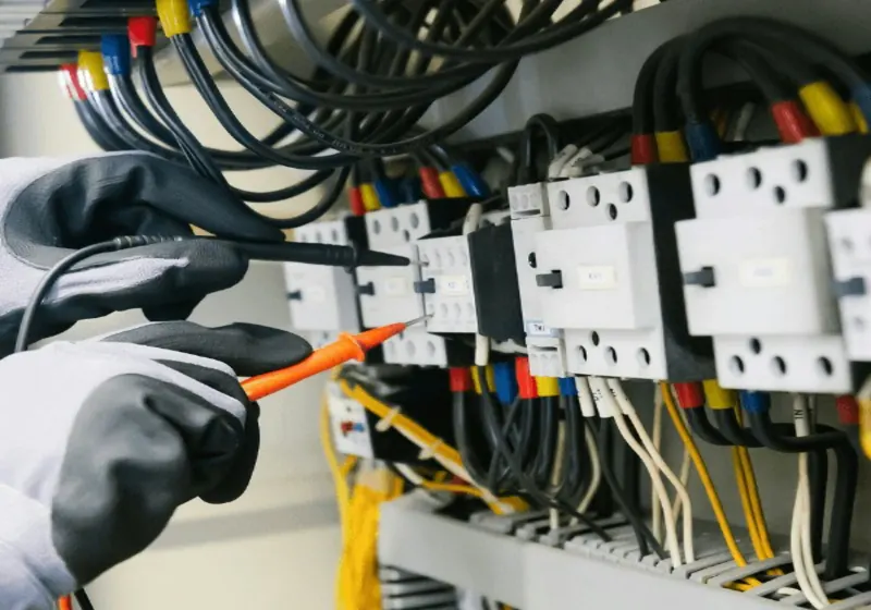 An electrician at work